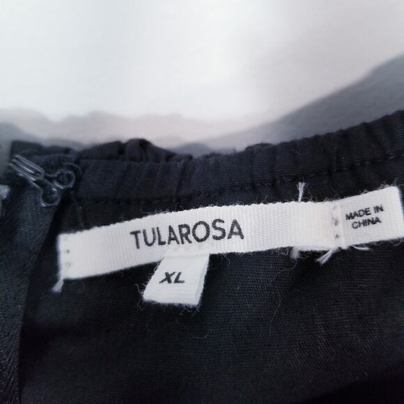 Tularosa Black Ruffle Zuri Mini Dress Off Shoulder Long Sleeves - Picture 4 of 12